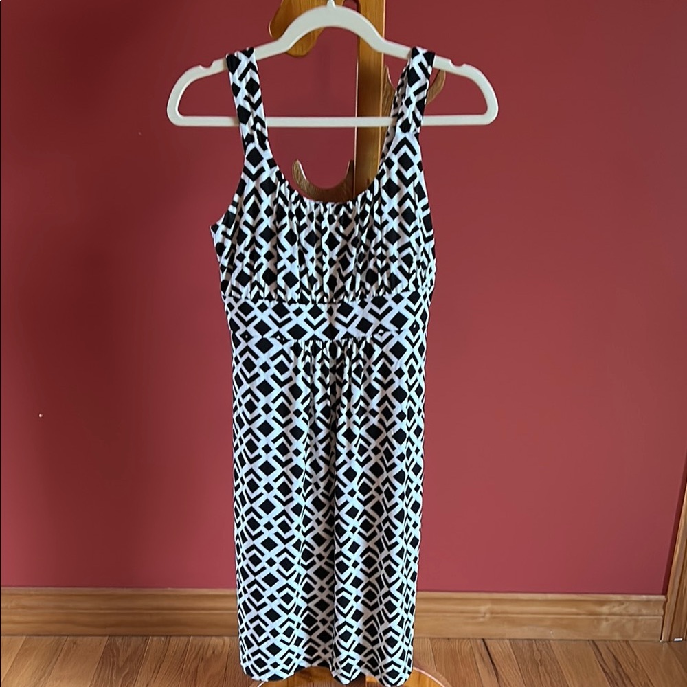 Ann Taylor Black and White Sleeveless Scoop Neck Dress size small